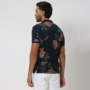 Camiseta de Polo de manga corta personalizada para hombre, cómoda Camiseta de punto elástica transpirable de algodón con estampado antibolitas, informal - Product Image 6