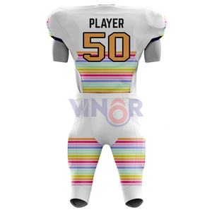 Ensembles d'uniformes de football américain personnalisés OEM en gros uniformes de jeu d'entraînement de couleur unie d'équipe pour adultes utilisés pour le sport - Product Image 3