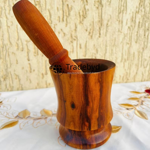 Tradebyd Wooden Okhli Premium Mortar and Pestle Handmade <b>Tool</b> for Spices and Herbs - Product Image 1