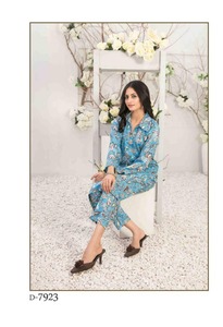 Vestido Salwar Kameez de lino de alta calidad para mujer, ropa transpirable con estampado paquistaní, estilo modesto y a la moda para mujer - Product Image 3