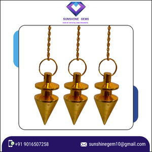 Péndulos de metal curativos Cono de oro con placa de anillo Péndulo de cobre de acero Péndulo de radiestesia para meditación de adivinación - Product Image 6