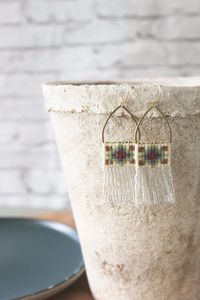 Beautiful Beaded Fringe <b>Tassel</b> Drop <b>Earrings</b> Trendy Wedding Jewelry - Product Image 5