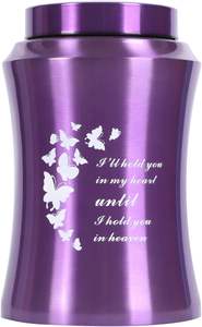 Jusqu'à 220 lb Urnes pour cendres Urnes décoratives papillon adulte adulte pour funérailles (papillon violet 220 pouces cubes) - Product Image 2