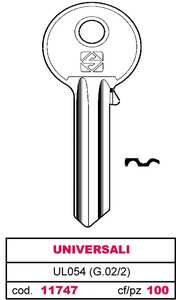 Clé en laiton Ul054 (g.Vac 2) Universelle - Product Image 1