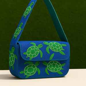 Multicolor Beaded <b>Bag</b> with Handle, Handheld <b>Bag</b>, Casual Hand <b>Bag</b>, Indian Handicraft, Handmade, <b>Baguette</b> <b>bag</b>, - Product Image 4