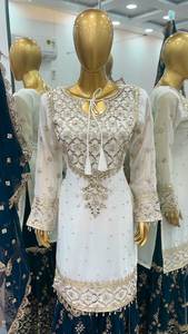 Conjunto de Sari y Blusa de Diseño con Tejido de Seda y Algodón Multicolor Especial para el Eid 2025, para Fiestas de Invierno - Product Image 2