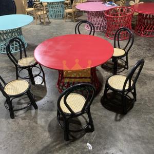 Ensemble de meubles en rotin en bois d'origine du Vietnam pour enfants chaise de table à manger de loisirs en plein air avec vente en gros événements de fête de maternelle - Product Image 5