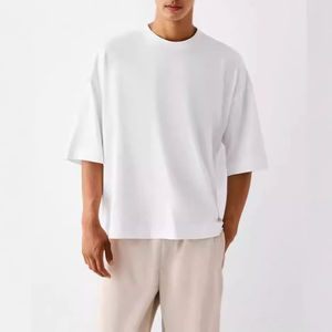 300gsm 100% Cotton Thick Oversized Drop Shoulder <b>T</b> <b>shirt</b> Heavyweight Men's Streetwear <b>T</b> <b>shirt</b> <b>Cropped</b> Boxy <b>Fit</b> <b>T</b> <b>Shirt</b> - Product Image 3