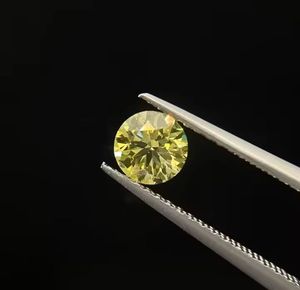 HPHT อัญมณีสังเคราะห์สีเหลืองทรงกลมตัดเพชรหลวมเหมาะสำหรับการทำเครื่องประดับสร้อยคอสร้อยข้อมือ - Product Image 6