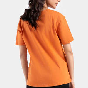 T-shirts de mode en coton pour femmes de couleur orange LOGO personnalisé T-shirts pour femmes de mode d'été les plus vendus - Product Image 3
