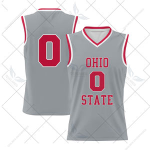 Ohio State Buckeyes unisexe léger sur mesure hommes basket-ball mode maillot été gris respirant imprimé Techniques - Product Image 2