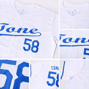 Último diseño personalizado blanco real Softball Jersey al por mayor sublimado cuello en V botón completo Softball Jerseys malla softbol jerseys - Product Image 5