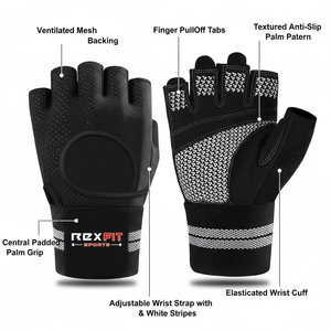 Guantes Deportivos Rexfit para Hombre, para Levantamiento de Pesas, Protección Completa de la Palma |   Agarre Ultra Transpirable para Entrenamiento en Gimnasio - Product Image 5