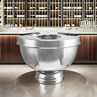 Cubo enfriador de vino de acero inoxidable martillado con tapa para hoteles, restaurantes y fiestas - Colores y logotipo personalizables