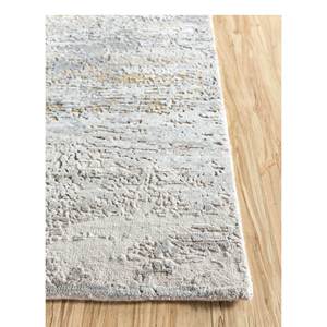 พรมทอมือลายพิมพ์นามธรรม Uvenuti ทำจากขนสัตว์และไหมไผ่ สีเทาและสีดำ-LRB-1550 สำหรับใช้ในบ้าน - Product Image 4