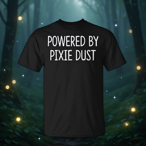 T-shirt Powered By Pixie Dust noir unisexe taille adulte S M L XL XXL - Product Image 3