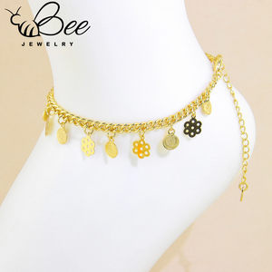 Chaînes de cheville tendance plaquées or 21 carats, élégantes et vintage, pour femmes, idéales pour mariages et occasions spéciales - Product Image 3