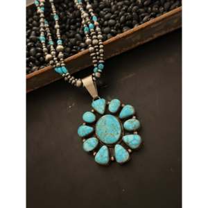 Collier/Pendentif Ella Peters en turquoise Kingman de haute qualité et argent sterling avec perle, idéal pour les occasions spéciales - Product Image 5