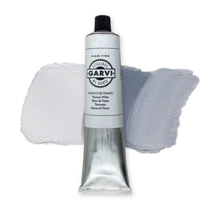 Peinture à l'huile fine GARVI de haute qualité, pigmentée, 200 ml, BLANC TITANE, couleur unique, pour l'art, le bricolage, tube, toile, papier, peinture - Product Image 1