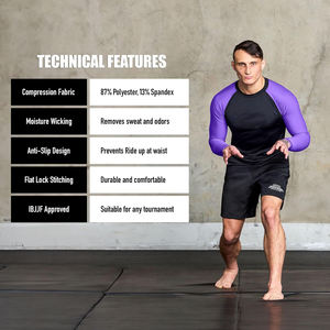 Camiseta de Compresión Deportiva Unisex Elite Sports para Jiu Jitsu BJJ, Transpirable, de Spandex/Poliéster, Manga Larga, para Deportes Nogi - Product Image 4