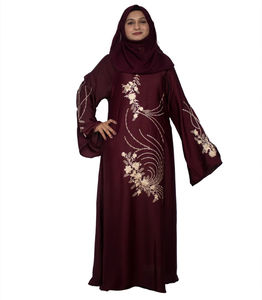 Nouvelles tenues islamiques traditionnelles musulmanes de haute qualité, légères, vintage, manches évasées, couleur unie, abayas pour femmes, longueur longue - Product Image 5