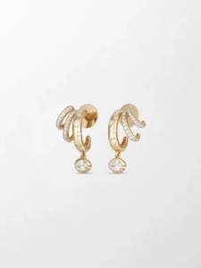 Pendientes de Diamantes Cultivados en Laboratorio con Diseño de Puntos, 1.22 Ct, Color GH, Claridad VS, 62 Piedras, Oro Amarillo de 18K, Diseño Divertido y Disperso - Product Image 2