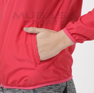 Tissu microfibre coupe décontractée style raglan veste à capuche résistante à l'eau avec rester au sec Logo personnalisé respirant Y2K fermeture éclair femmes - Product Image 4