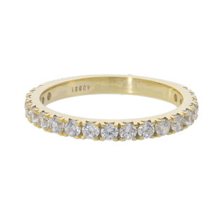 แหวนแต่งงานชุบโรเดียมประดับเพชรธรรมชาติสีทอง0.67CTW 14K - Product Image 1