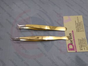 แหนบสำหรับต่อขนตาและกระจกแผ่นทองทำจากสเตนเลสมืออาชีพ - Product Image 2