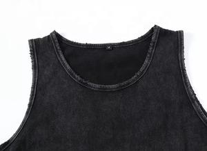 Custom High Quality Men's <b>Distressed</b> Knitted Breathable Spandex/Cotton Tank <b>Tops</b> Anti-Pilling Quick Dry Casual Blank Screen - Product Image 3