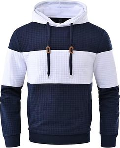 Men's Casual Drawstring Hooded Pullover Sweatshirts with Zipper Pockets 100% Cotton Plain Dyed Summer <b>Hoodies</b> - Product Image 3