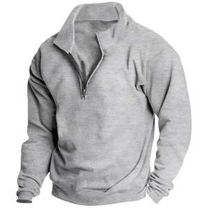 Qualité supérieure décontracté hommes sweat haut tendance élégant fermeture éclair sweats 100% coton vente en gros hommes chemises - Product Image 2