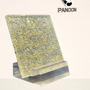 Vidrio laminado templado transparente con patrón dorado para pared de cortina industrial Escalera Paneles de pared modernos y divisores de espacio - Product Image 4