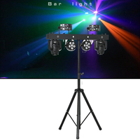 Profesional portátil Dj luces Disco Dj equipo Gig Bar Rgbw doble cara cabeza móvil Led Par Bar iluminación de escenario con soporte