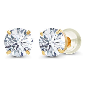 Boucles d'oreilles en diamants cultivés en laboratoire certifiés AGI de 2,00 CTW en or jaune 14 carats - Bijoux en diamants certifiés - Product Image 1