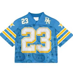 Camiseta de fútbol de gran tamaño para todos los equipos, camiseta de fútbol americano cuadrada sublimada personalizada a la venta en colores sólidos - Product Image 1