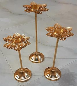 Portavelas Modernos al por Mayor, Portavelas de Lujo de Metal Dorado, Frascos para Velas para Decoración de Bodas y Fiestas - Product Image 6
