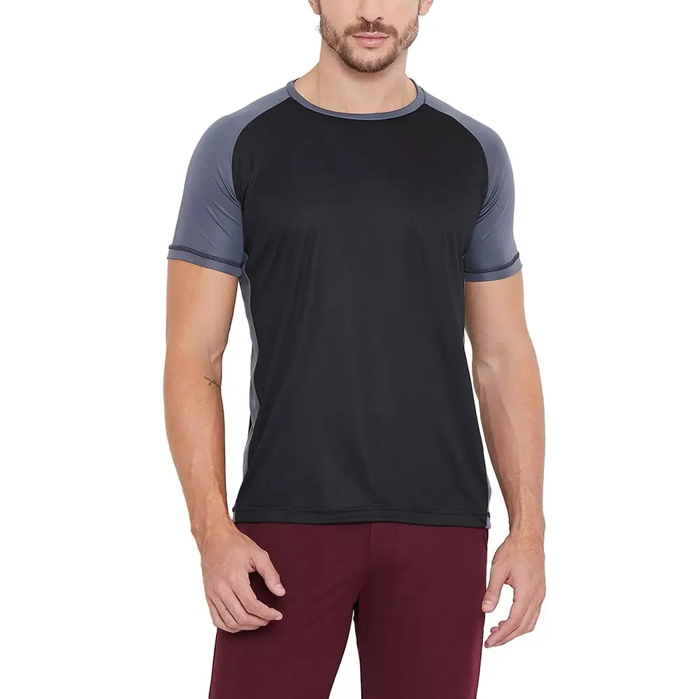 T-shirt homme à séchage rapide, vêtement de sport décontracté, en Polyester extensible, Logo personnalisé imprimé