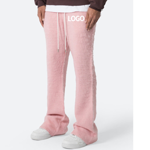 Suéter de Mohair para hombre, pantalones de punto suave, logotipo frontal antiretráctil, cálido, borroso, informal, de invierno, ropa de calle de moda - Product Image 6