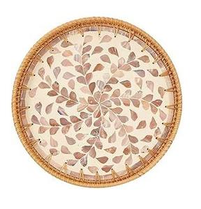 Bandeja de servicio de mimbre ecológica de diseño moderno personalizable, madera natural con forma de tamaño de tendencia para uso en restaurantes de hotel en casa - Product Image 6