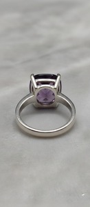 Bague en argent 925 authentique avec améthyste, solitaire, pierre de naissance de février, bague authentique à prix de gros - Product Image 3