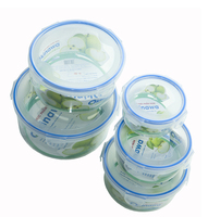 5 Stuks Lunchbox Herbruikbare Set Plastic Pp Food Grade Bpa-Vrije Ronde Plastic Voedselopslagcontainer Met Luchtdicht Deksel 5 Pce Set