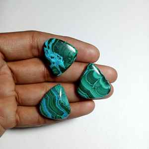 3 uds cabujones de malaquita azurita lote de piedras preciosas naturales para la fabricación de joyas 102Cts - Product Image 5