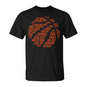 T-shirt pour les passionnés de basketball avec un design graphique unique, vêtements promotionnels avec un design graphique sur le thème du basketball - Product Image 2