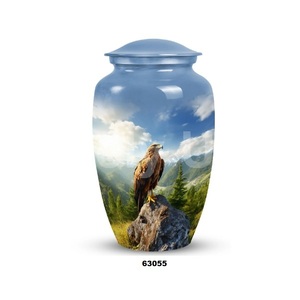 Urna grande de aluminio para cremación sentada con águila para adultos, urna decorativa para cenizas humanas para mujer con bolsa de terciopelo gratis - Product Image 2