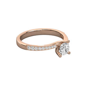 Anillo de Diamante Solitario de Oro de 14K con Corte Redondo, Diamante Cultivado en Laboratorio, Anillos de Diamantes Brillantes para Mujer - Product Image 2