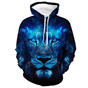 Sudadera con Capucha Unisex para Hombre, Sudadera con Capucha de Moda, Sudadera con Estampado de Lobo en Bloques de Color Animal, Sudadera Informal Deportiva para Uso Diario - Product Image 5