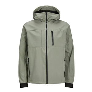 Chaqueta Softshell con Capucha para Hombre, Transpirable, Cortavientos, Impermeable, Ecológica, para Senderismo al Aire Libre - Product Image 1