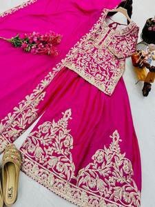 M a XXL tamaño musulmán mujeres especial pura tela de seda Chinon atuendo tradicional con diseño moderno colección Salwar Kameez - Product Image 5