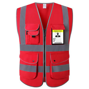 Gilet de haute visibilité gilet réfléchissant avec poches votre propre logo conception hommes portent gilet de sécurité - Product Image 5